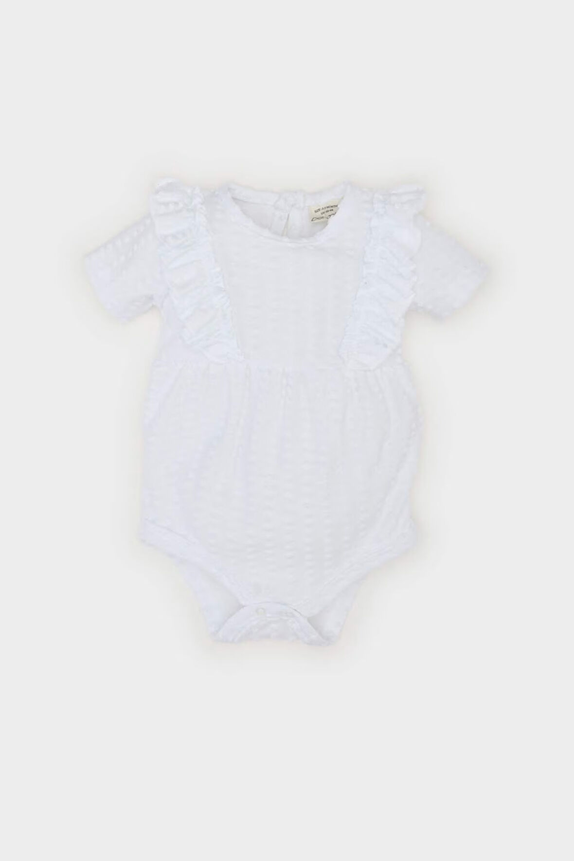 Kız Bebek Yenidoğan Bisiklet Yaka Kısa Kollu Çıtçıtlı Body