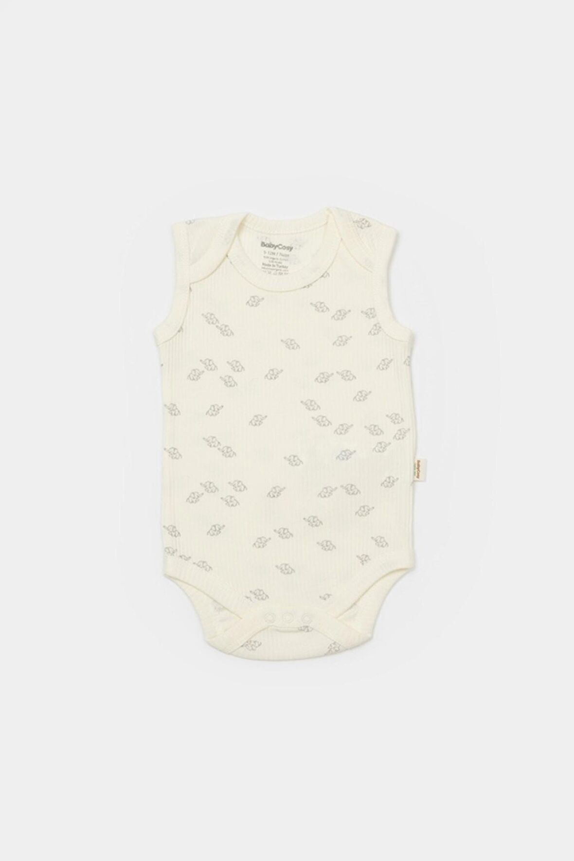 Organik Modal Fil Baskılı 2 li Askılı Unisex Bebek Badi