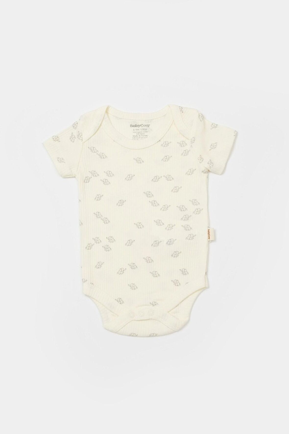 Organik Modal Fil Baskılı 2 Li Kısa Kollu Badi