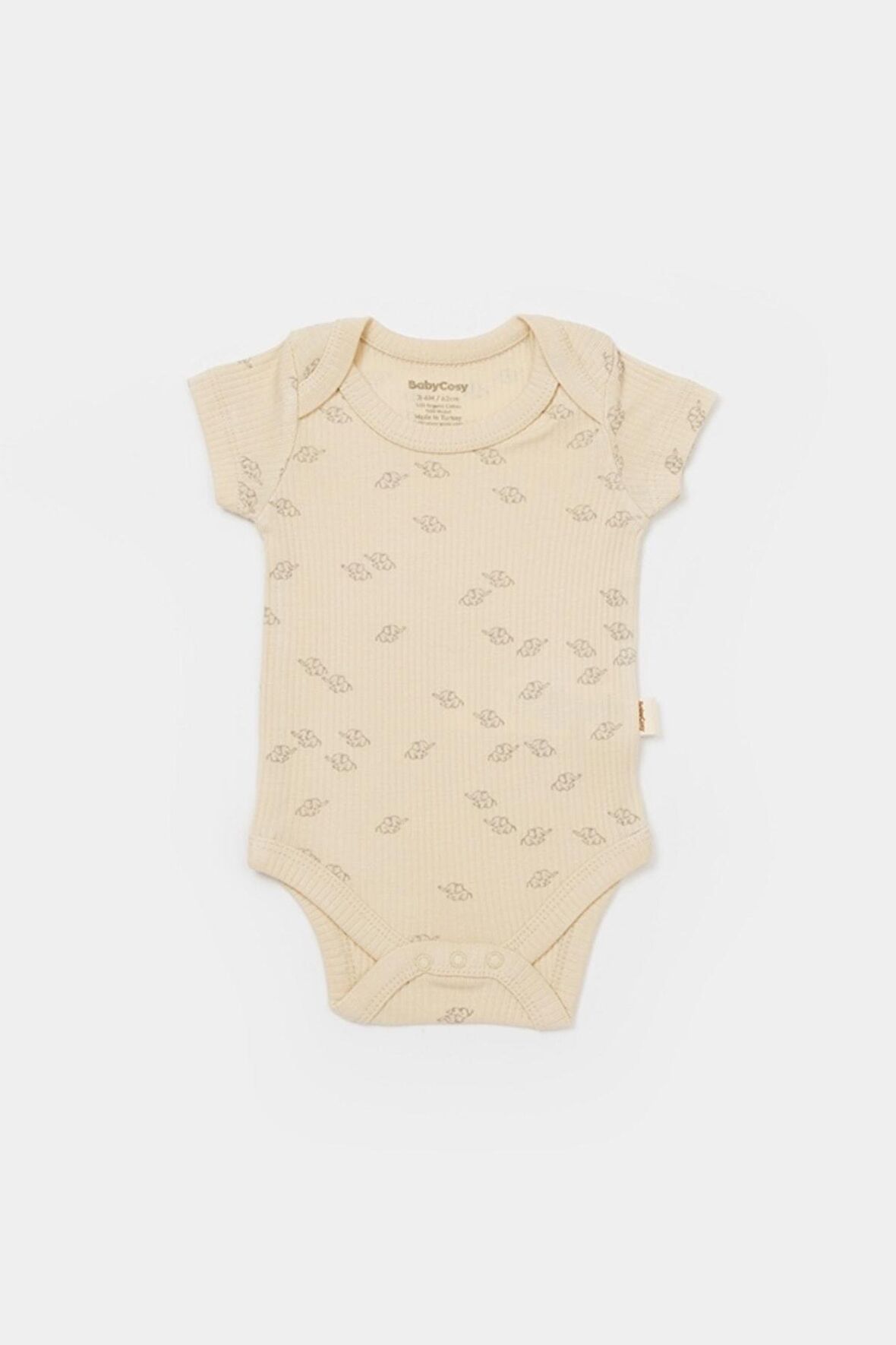 Organik Modal Fil Baskılı 2 Li Kısa Kollu Badi