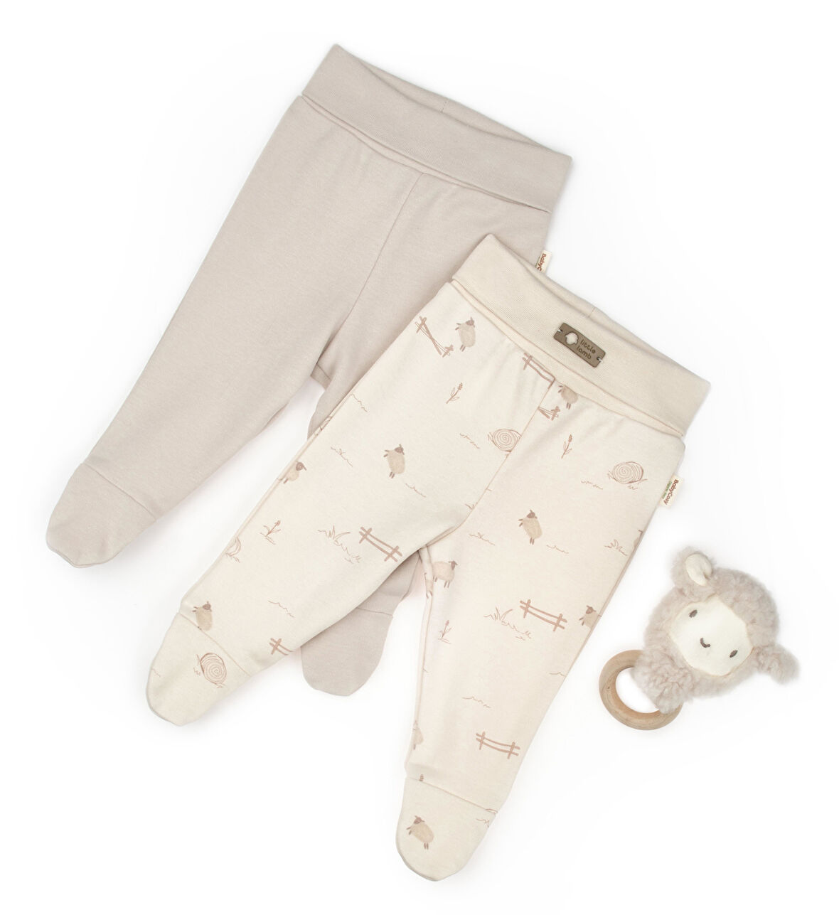 Bebek 2li Patikli Pantalon %100 Organik Pamuk , Bebek - Yenidoğan- csy8179