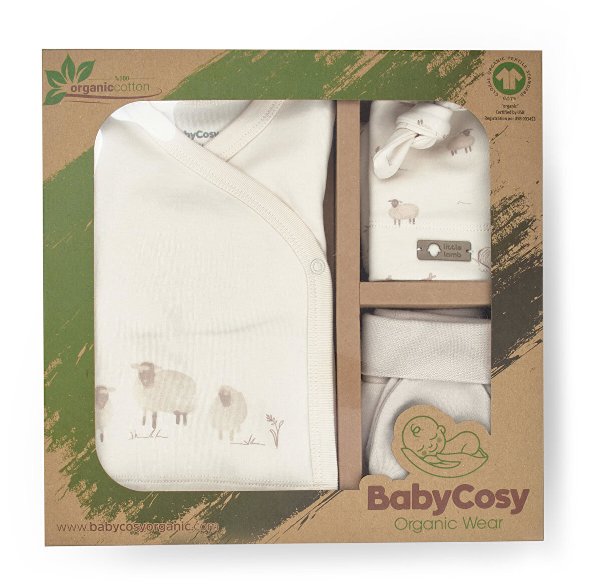 Bebek 5'li Set %100 Organic Pamuk Yenidoğan Serisi - CSY8189
