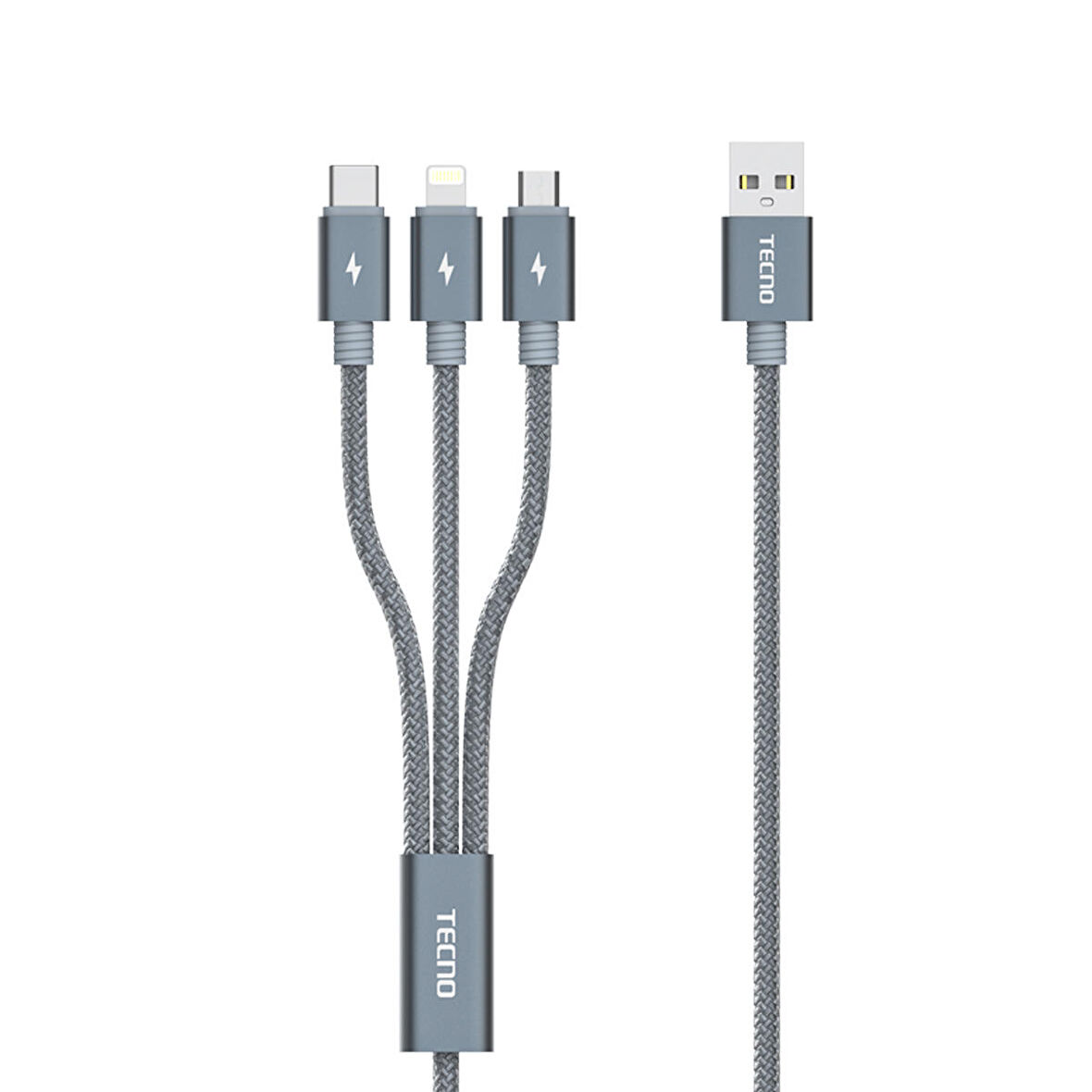 Global TCN31 3in1 Lightning, Type-C, Micro Çıkışlı Örgülü Hızlı Data ve Şarj Kablosu (Global Türkiye Garantili)