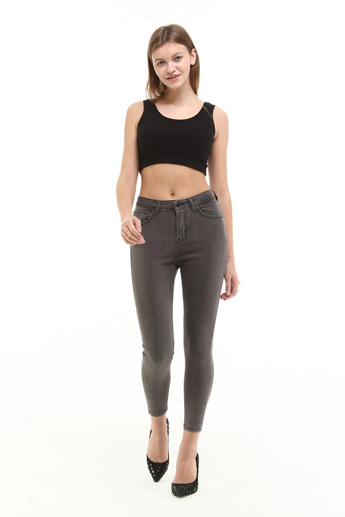 CEDY DENIM Mavi Yüksek Bel Skinny Jeans Kot Pantolon C596