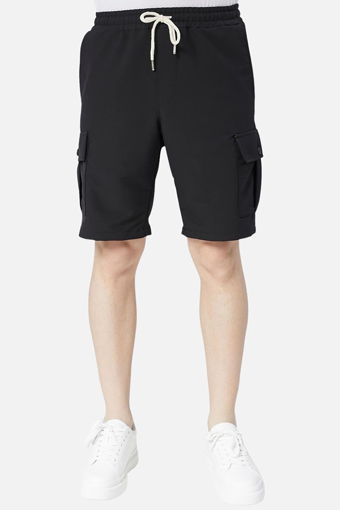 Beli Lastikli Kargo Cepli Standart Fit Bağcıklı Erkek Şort C360