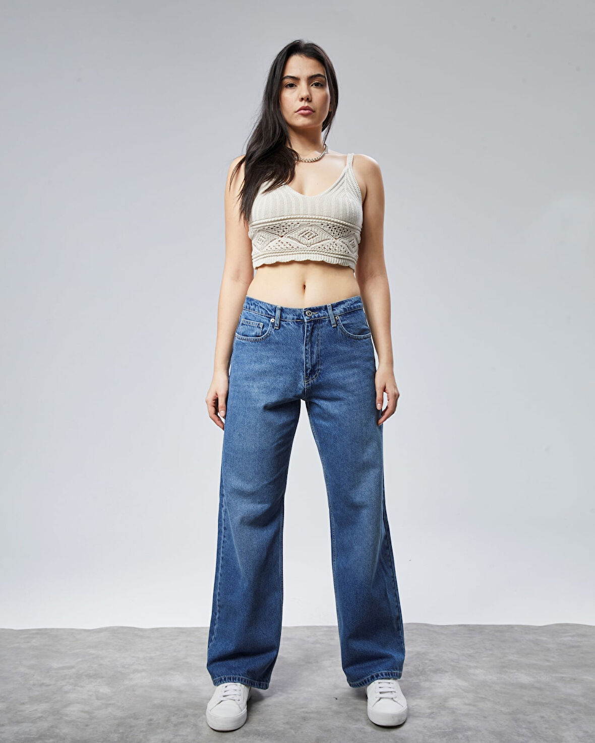 CEDY DENIM Kadın Yüksek Bel Baggy Skater Jean 