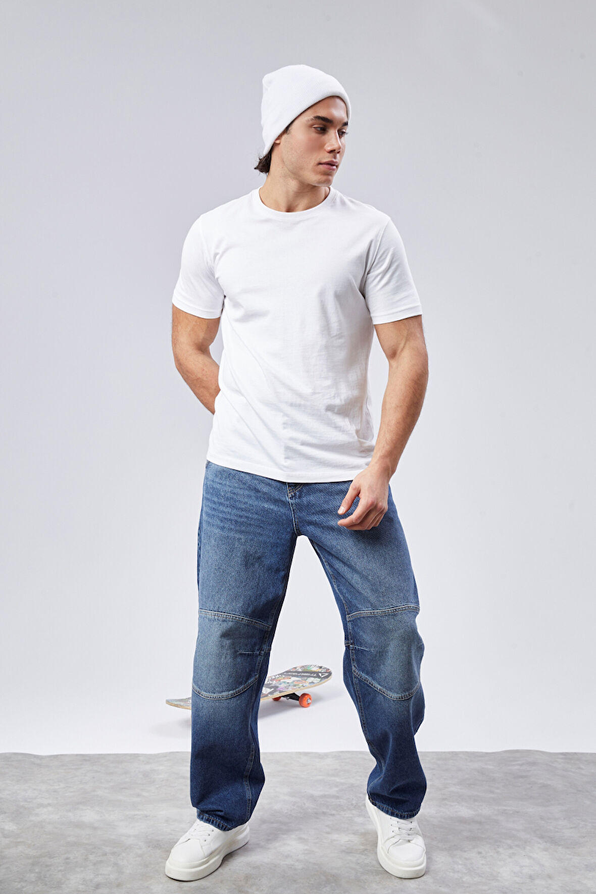 CEDY DENIM Erkek Yüksek Bel Skater Baggy JeanPantolon C362 