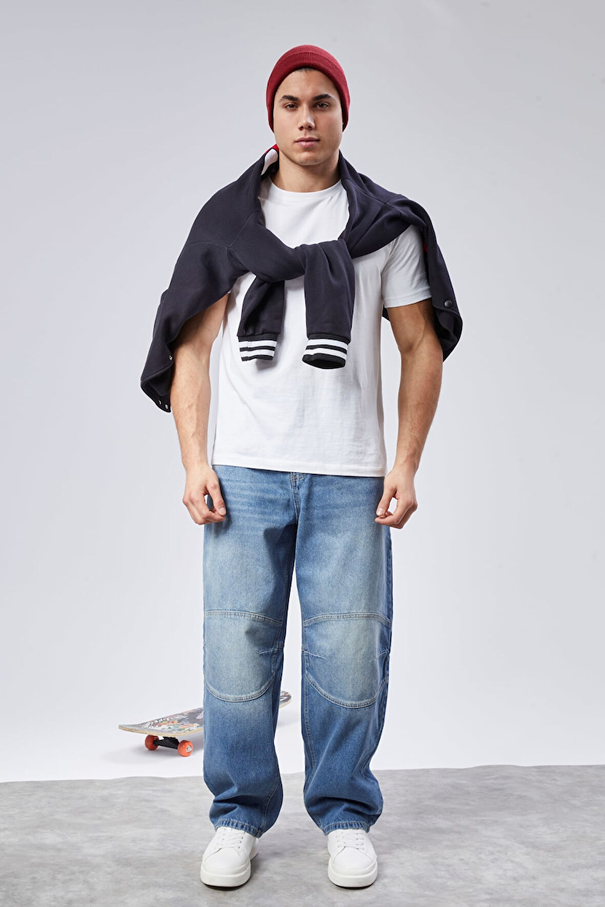 CEDY DENIM Erkek Yüksek Bel Skater Baggy JeanPantolon C362 