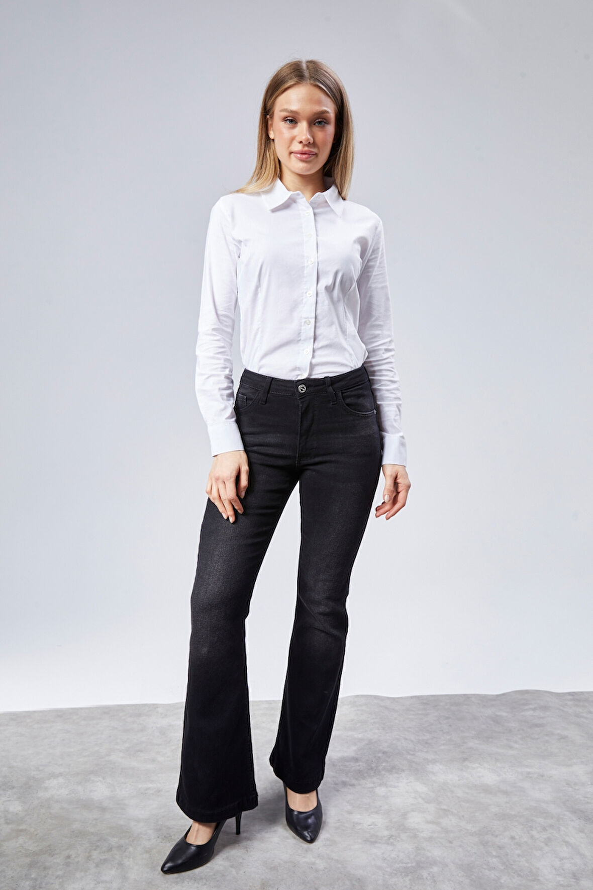 CEDY DENIM Yüksek Kalite Kadın 5 Cep Düşük Bel İspanyol Paça SkinnyFit Esnek Jean Pantolon C619