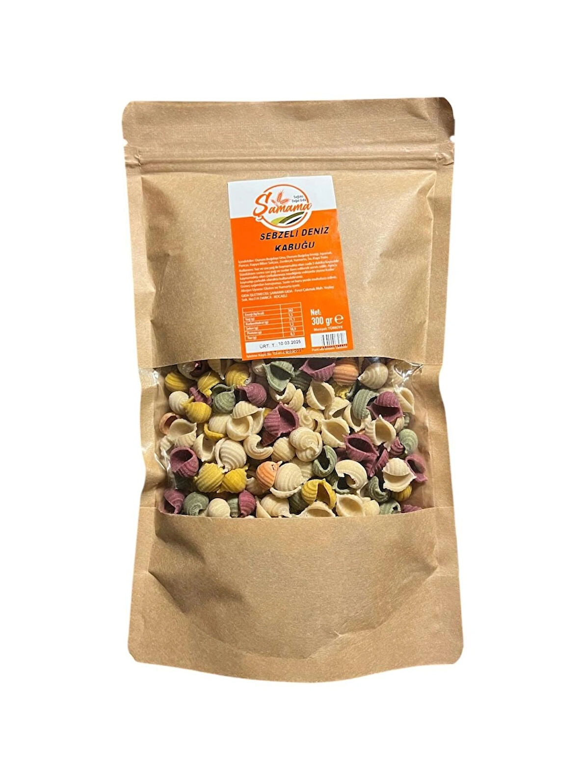 SEBZELİ DENİZ KABUĞU MAKARNASI ŞAMAMA 300 GR 