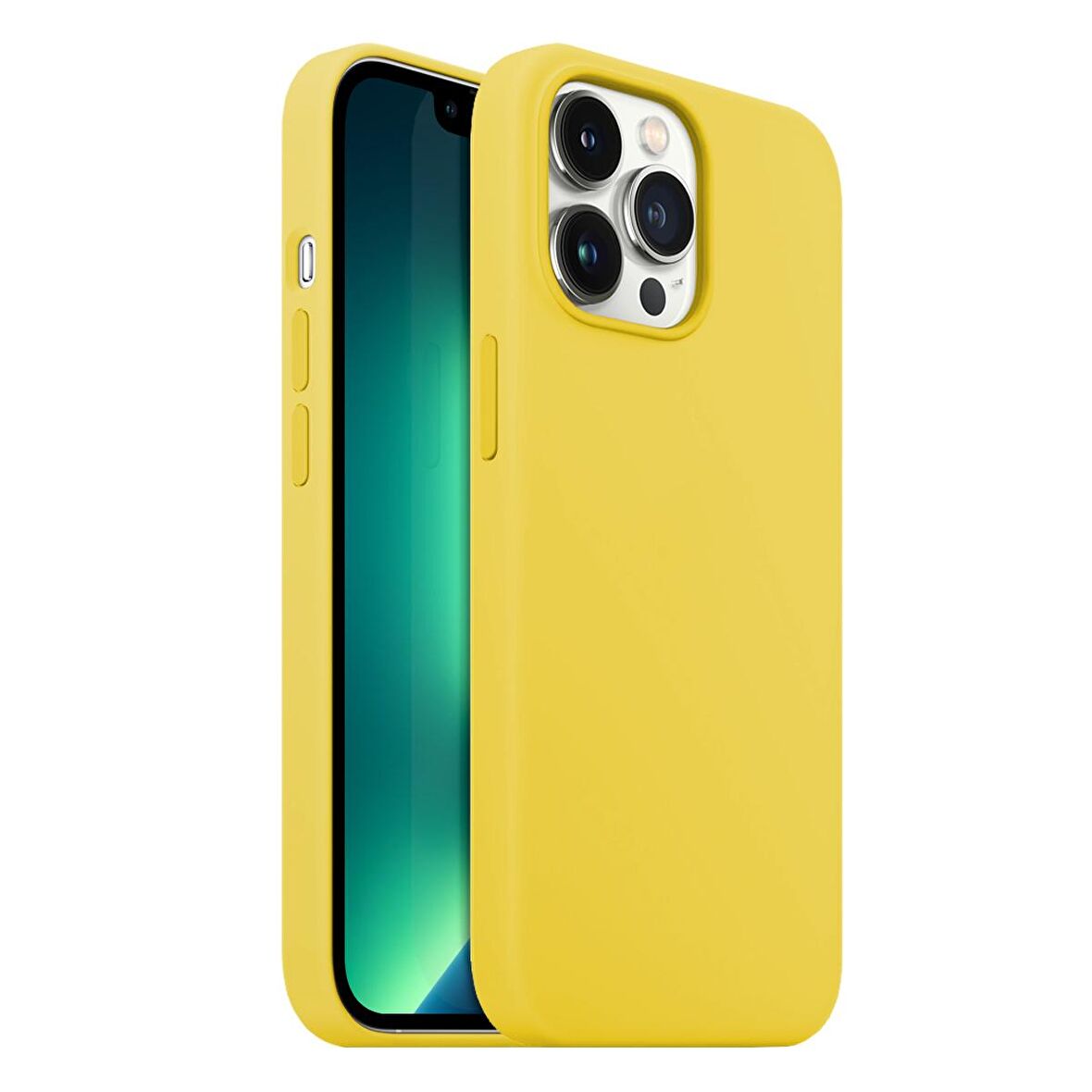 Buff iPhone 13 Pro Max Rubber S Kılıf Yellow