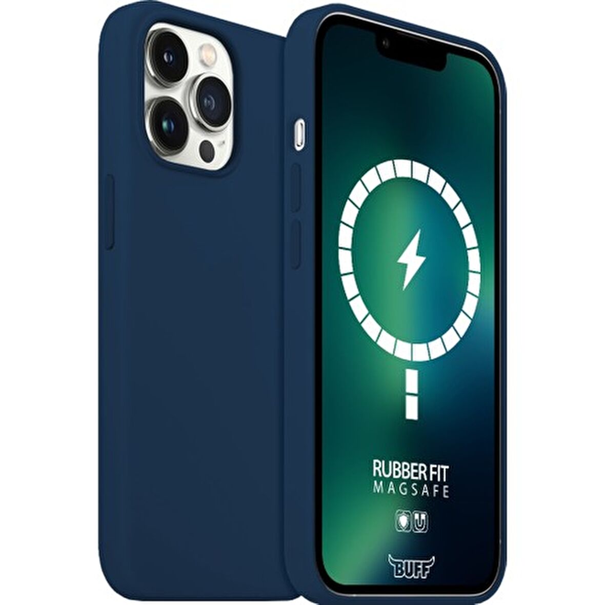 Buff iPhone 13 Pro Max MagSafe Rubber Fit Kılıf Navy Blue