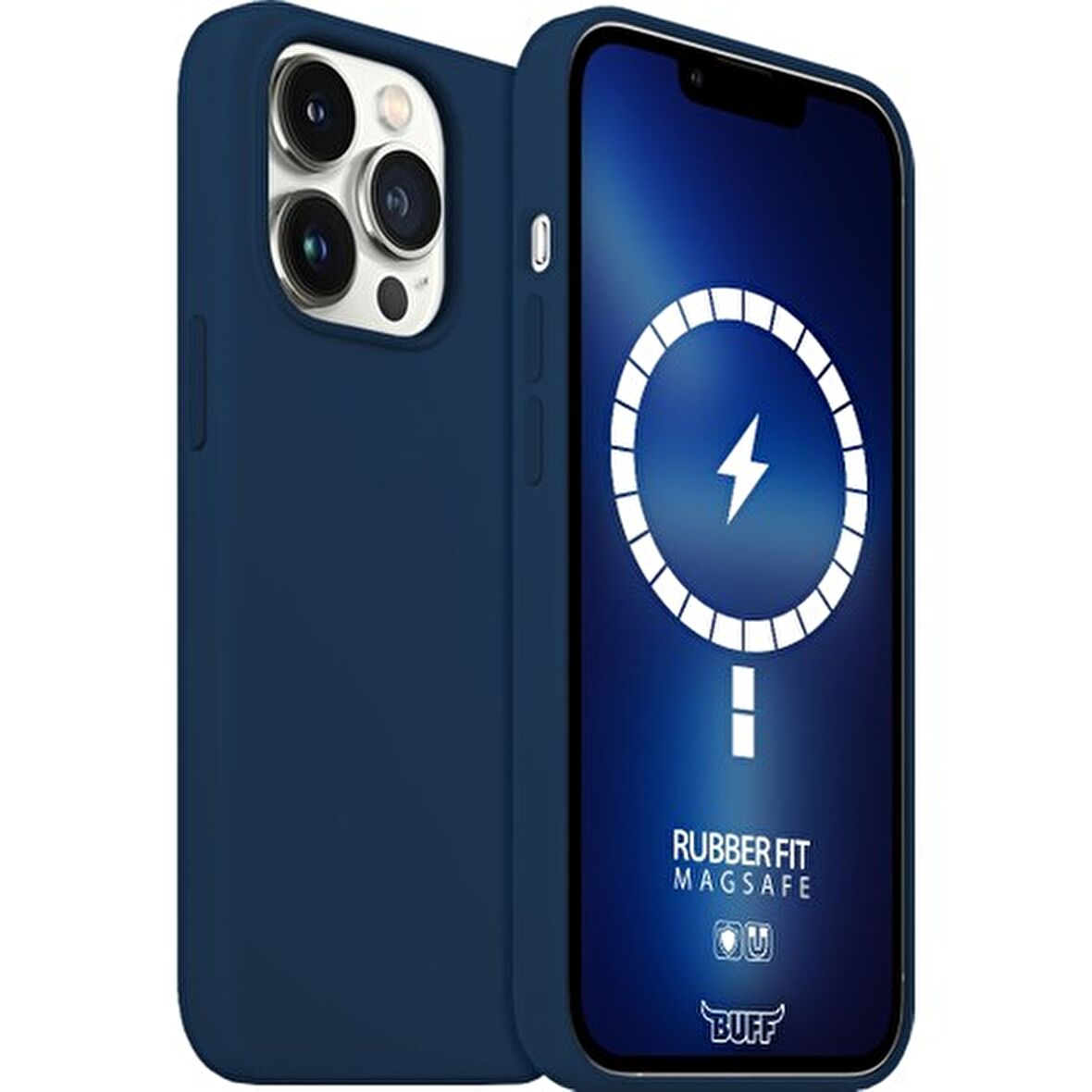 Buff iPhone 13 Pro MagSafe Rubber Fit Kılıf Navy Blue