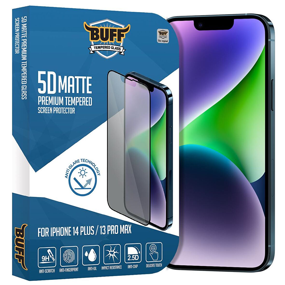 Buff iPhone 14 Plus / 13 Pro Max 5D Matte Ekran Koruyucu