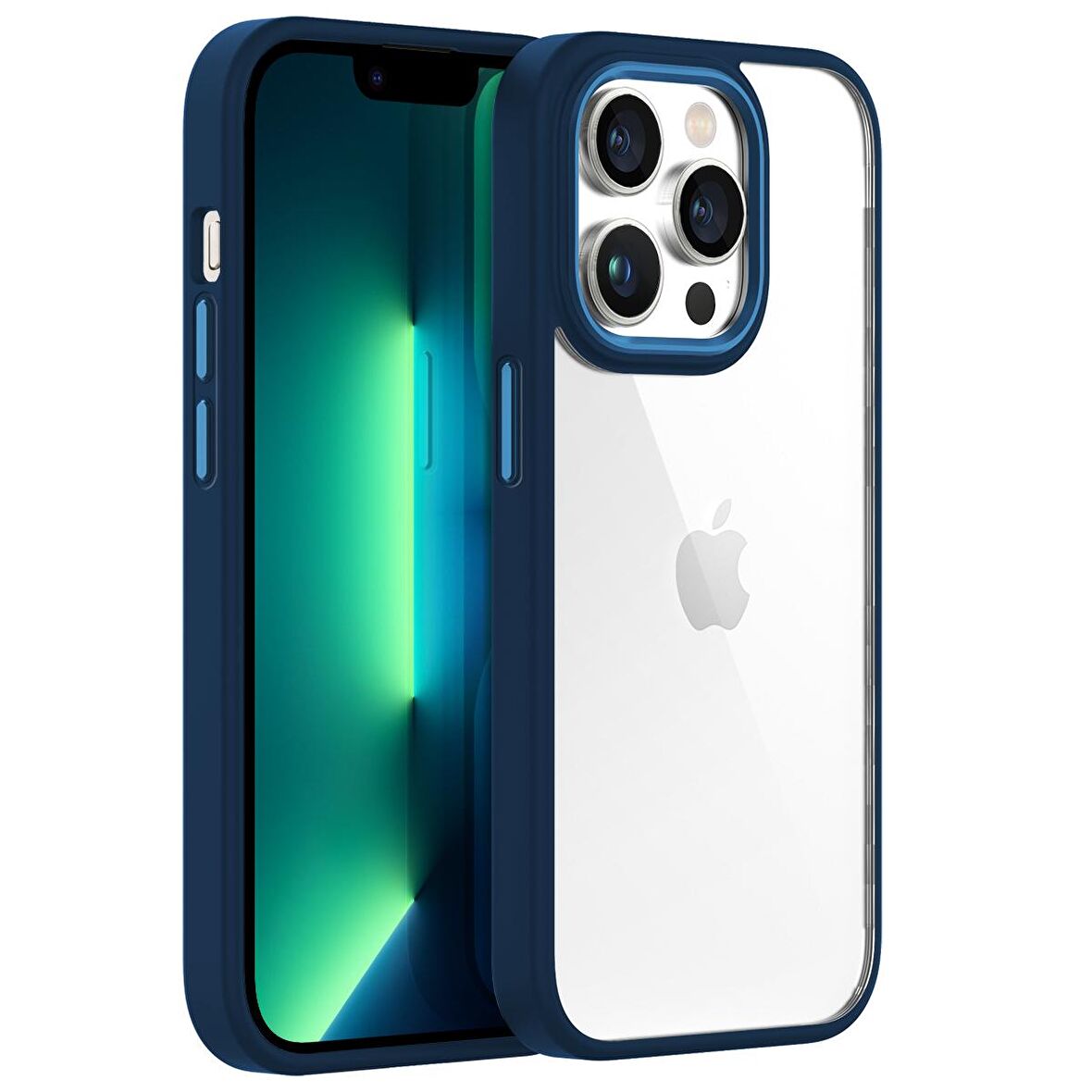 Buff iPhone 13 Pro Max New Air Bumper Kılıf Blue