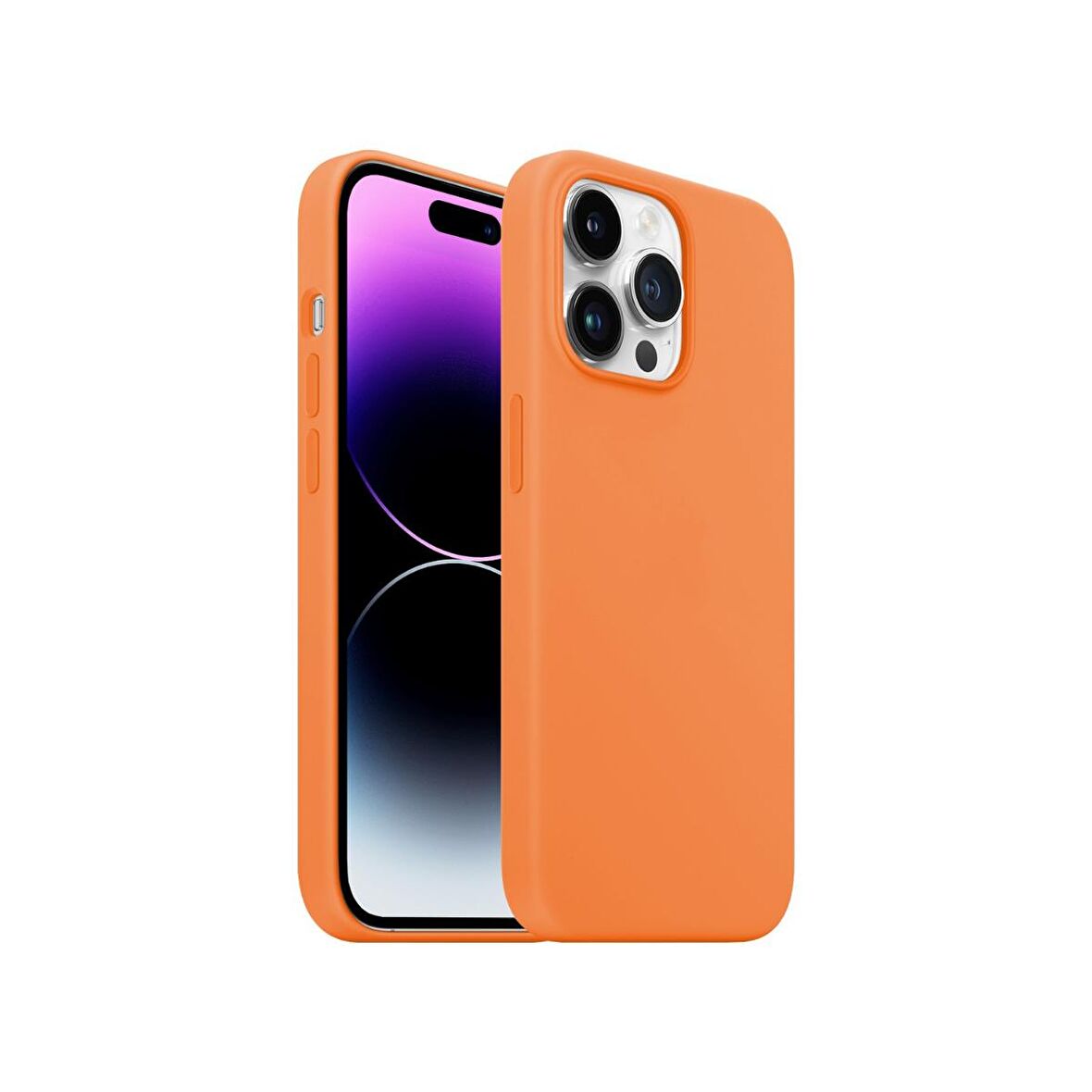 Buff iPhone 14 Pro Max Rubber Fit Kılıf Light Orange