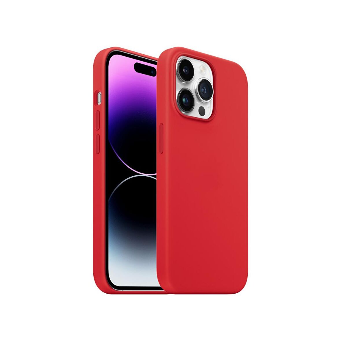 Buff iPhone 14 Pro Max Rubber Fit Kılıf Red