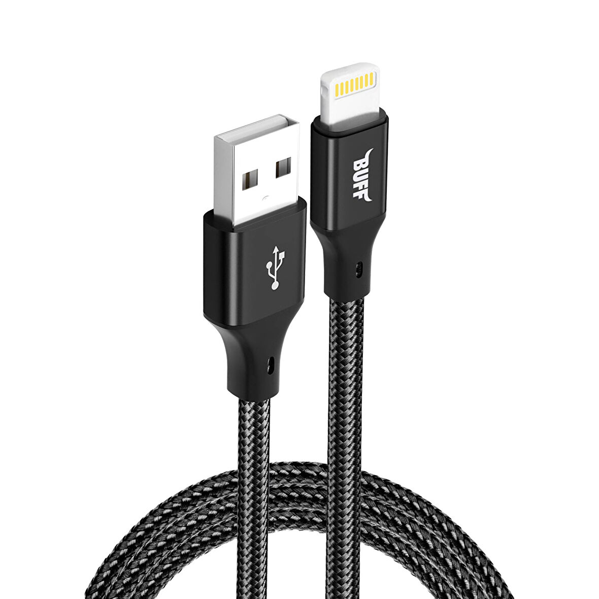 Buff BL71 USB Lightning 2.4A 1.2M Data ve Şarj Kablosu Siyah