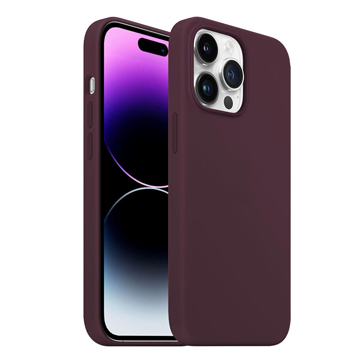 Buff iPhone 14 Pro Max Rubber Fit Kılıf Wine Red