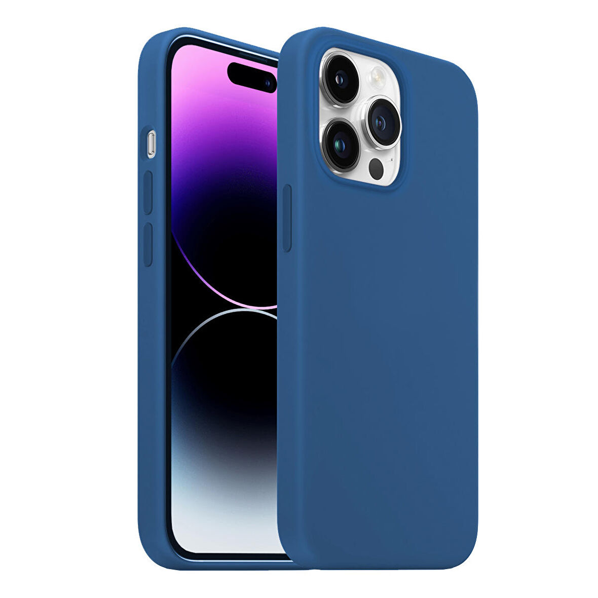 Buff iPhone 14 Pro Max Rubber Fit Kılıf Mid Blue