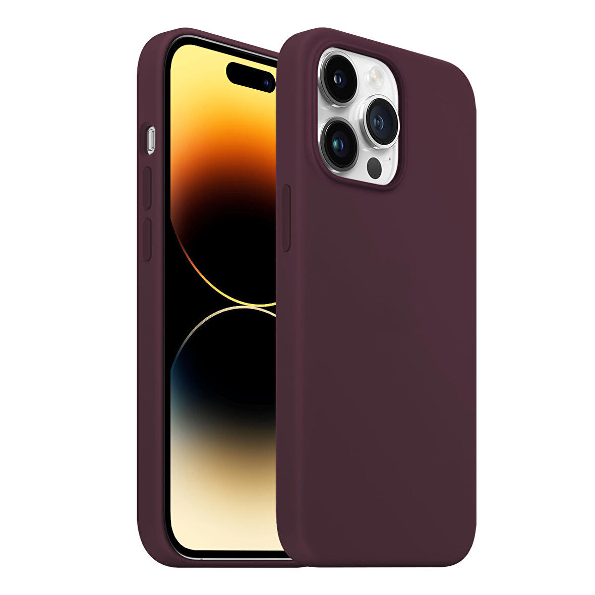 Buff iPhone 14 Pro Rubber Fit Kılıf Wine Red