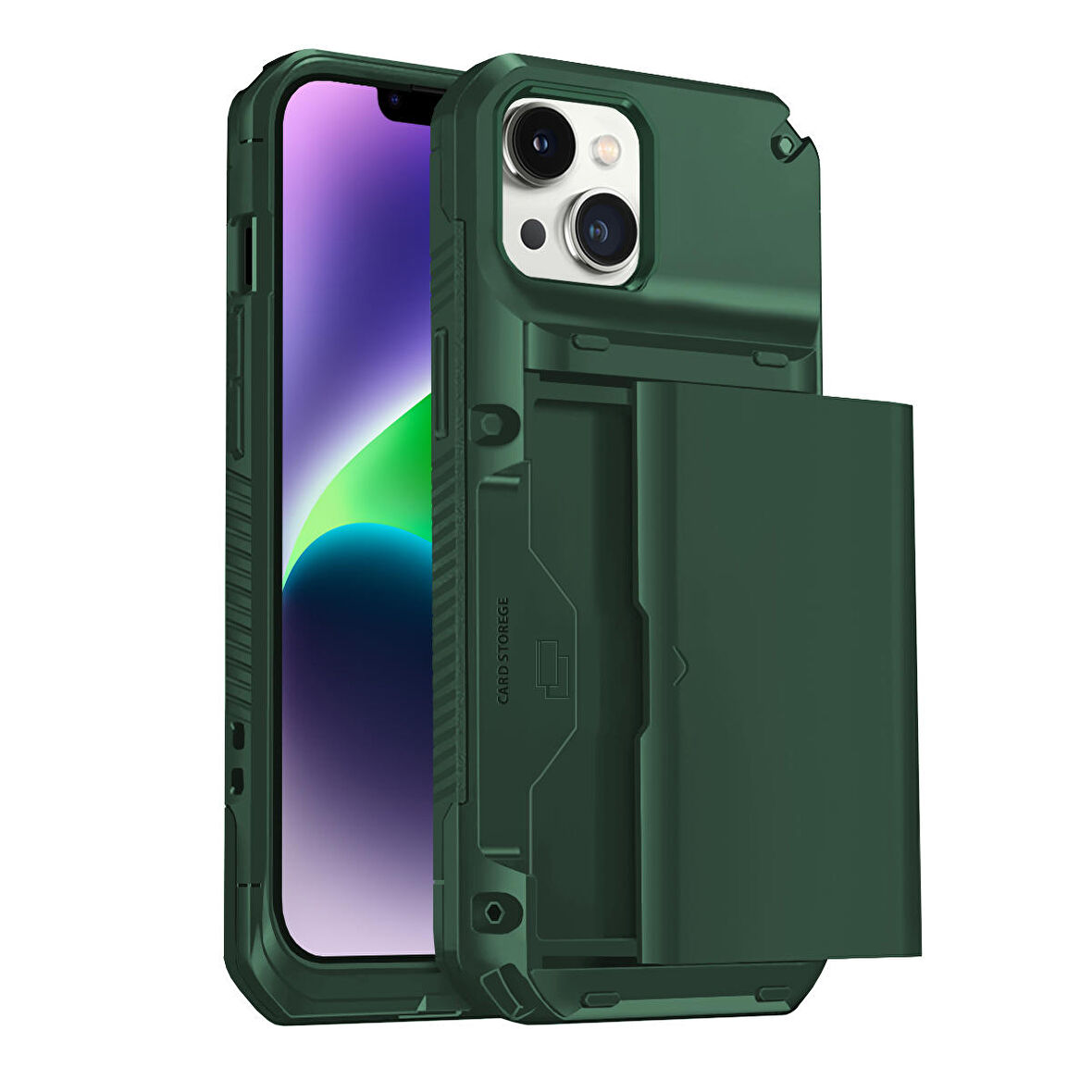 Buff iPhone 14 Plus Slide Armor Kılıf Dark Green
