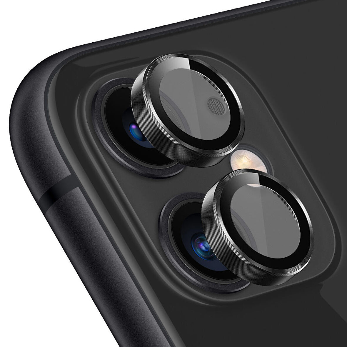 Buff iPhone 11 / 12 / 12 Mini Kamera Metal Lens Koruyucu Black