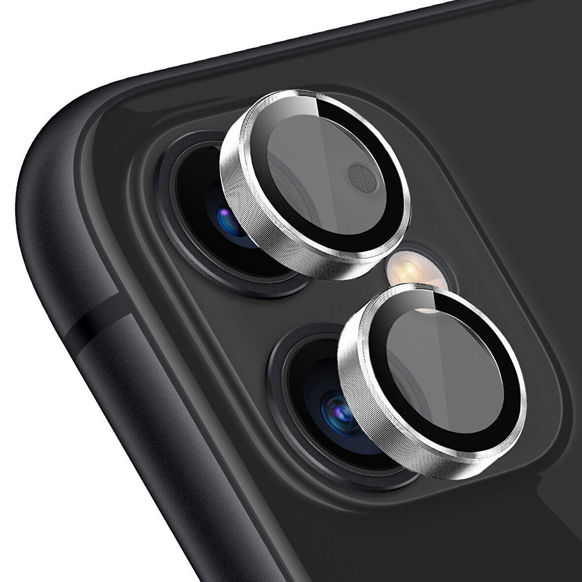 Buff iPhone 11 / 12 / 12 Mini Kamera Metal Lens Koruyucu Silver