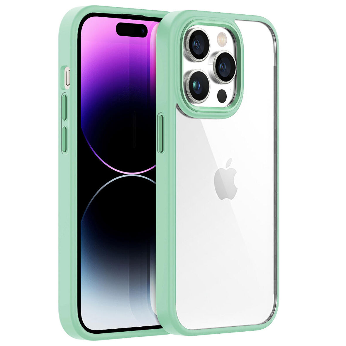 Buff iPhone 14 Pro Max New Air Bumper Kılıf Light Green