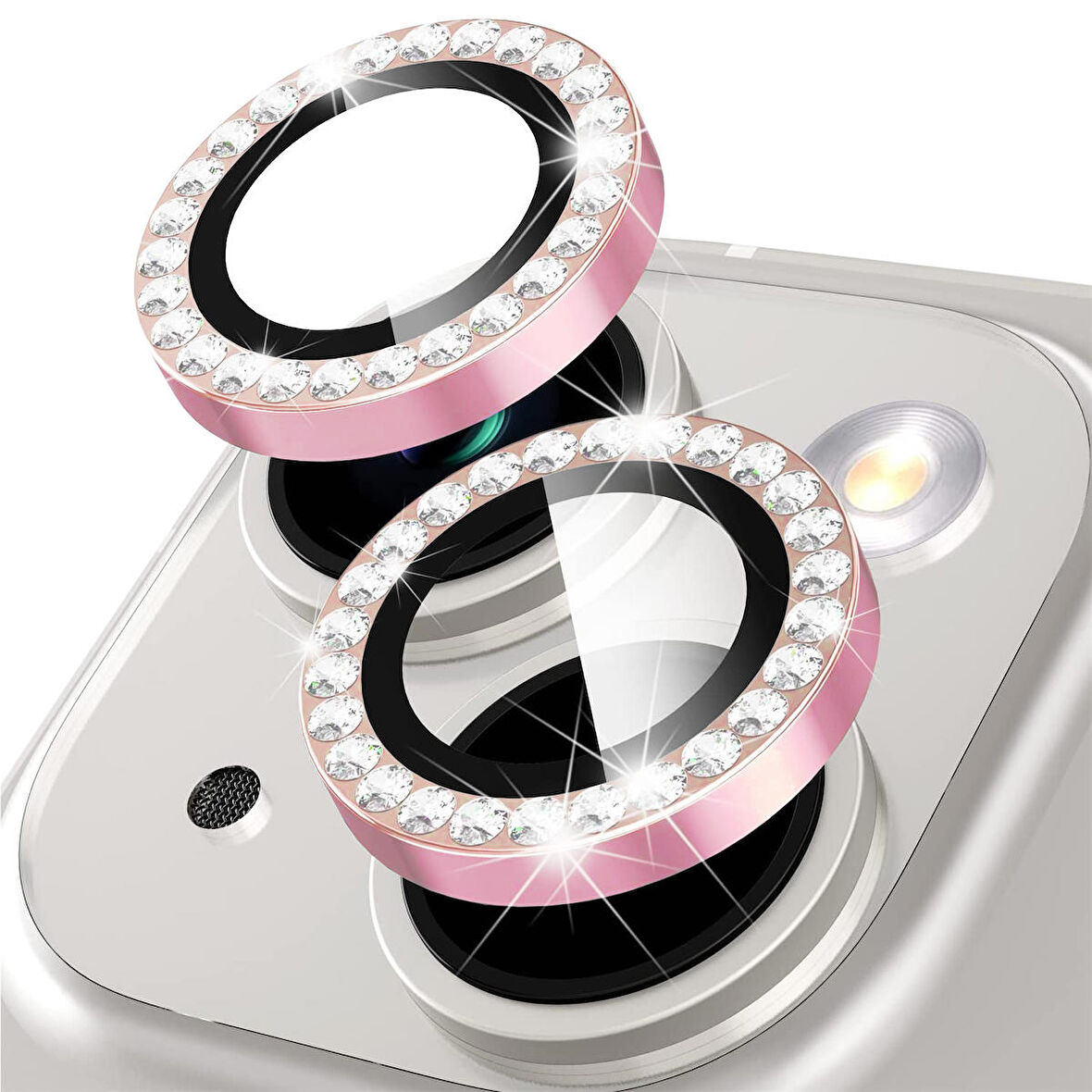 Buff iPhone 14 / 14 Plus Diamond Kamera Lens Koruyucu Pink