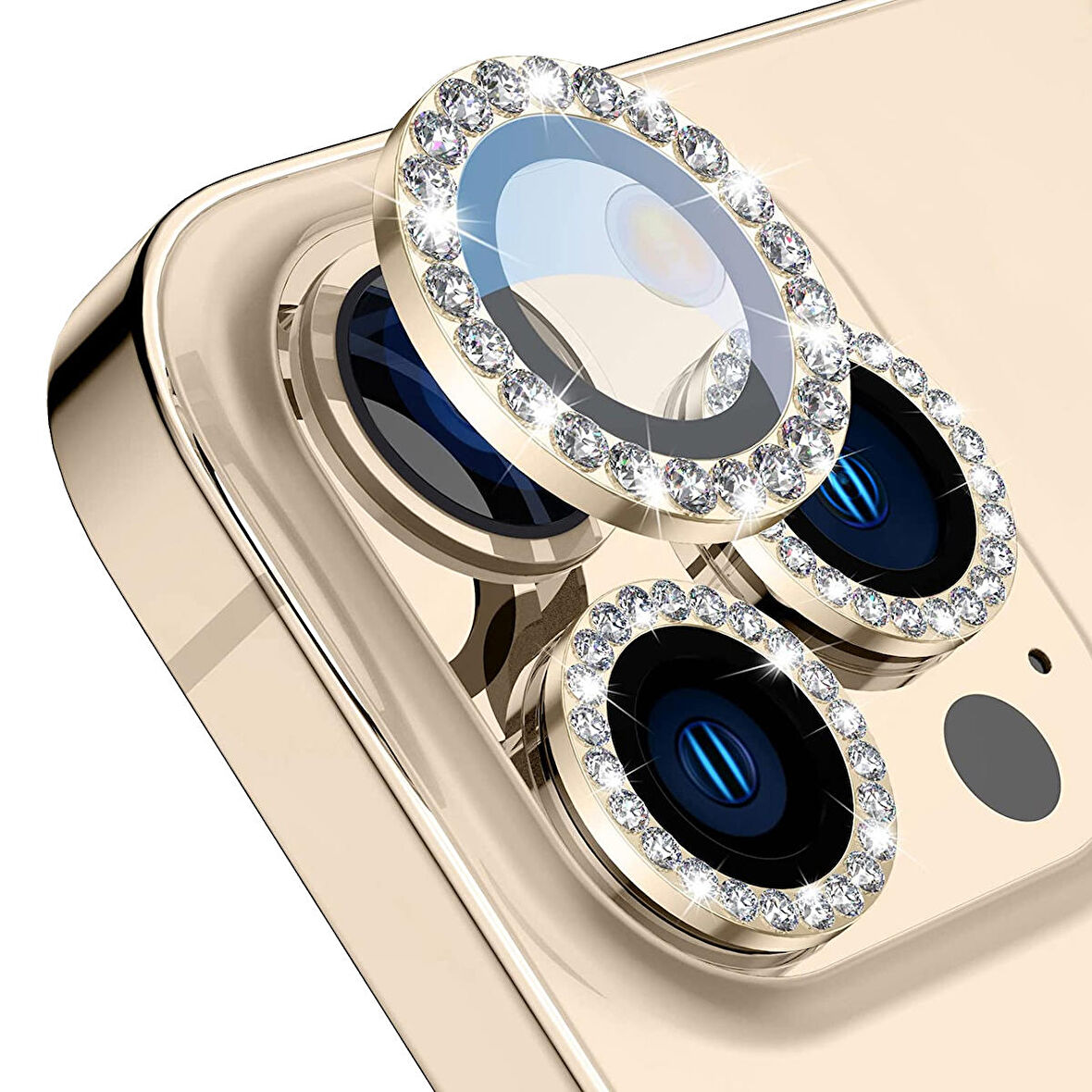 Buff iPhone 14 Pro / 14 Pro Max Diamond Lens Koruyucu Gold