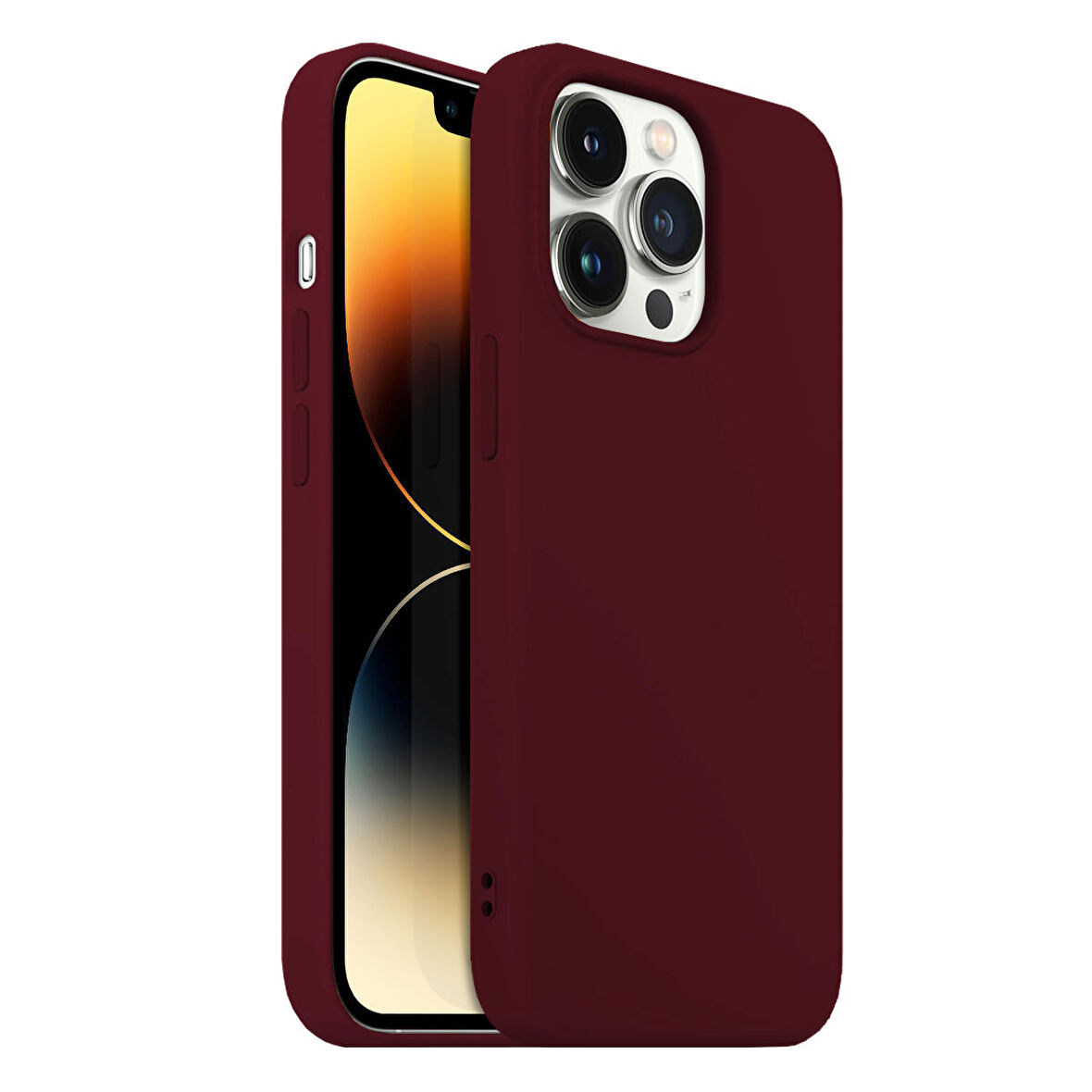 Buff iPhone 14 Pro Rubber S Kılıf Wine Red