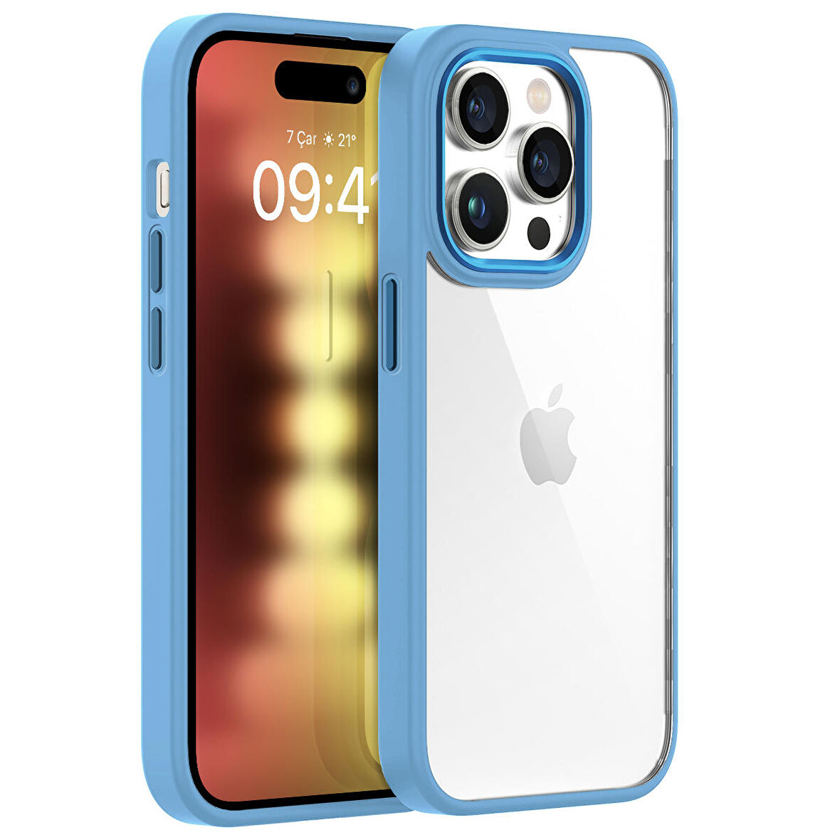 Buff iPhone 15 Pro New Air Bumper Kılıf Sierra Blue