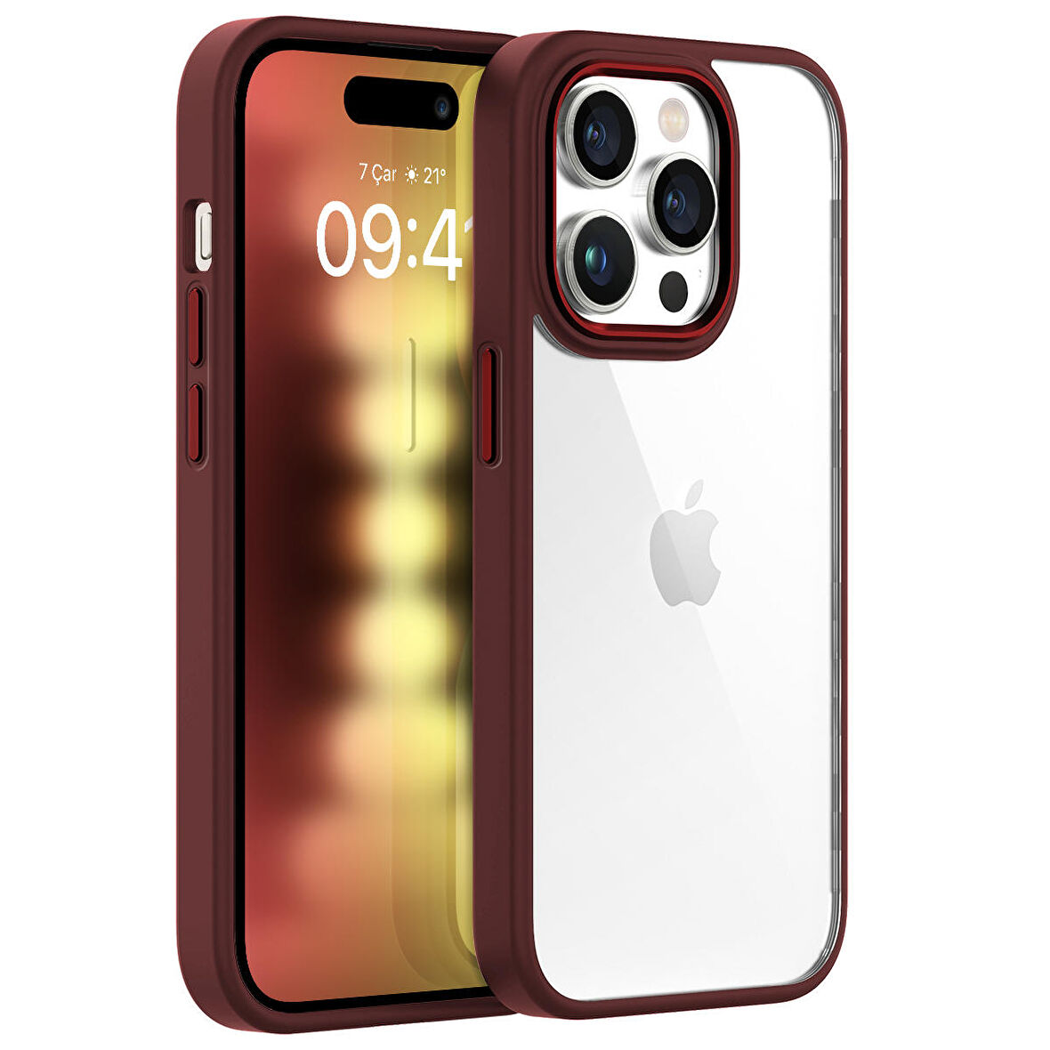 Buff iPhone 15 Pro New Air Bumper Kılıf Plum