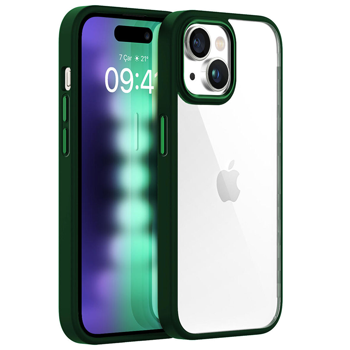 Buff iPhone 15 Plus New Air Bumper Kılıf Green