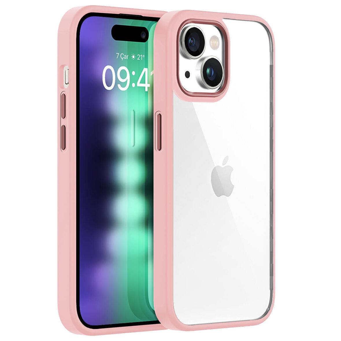 Buff iPhone 15 Plus New Air Bumper Kılıf Pink
