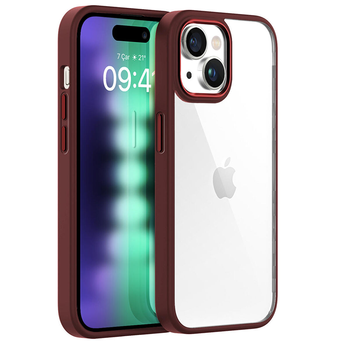 Buff iPhone 15 Plus New Air Bumper Kılıf Plum