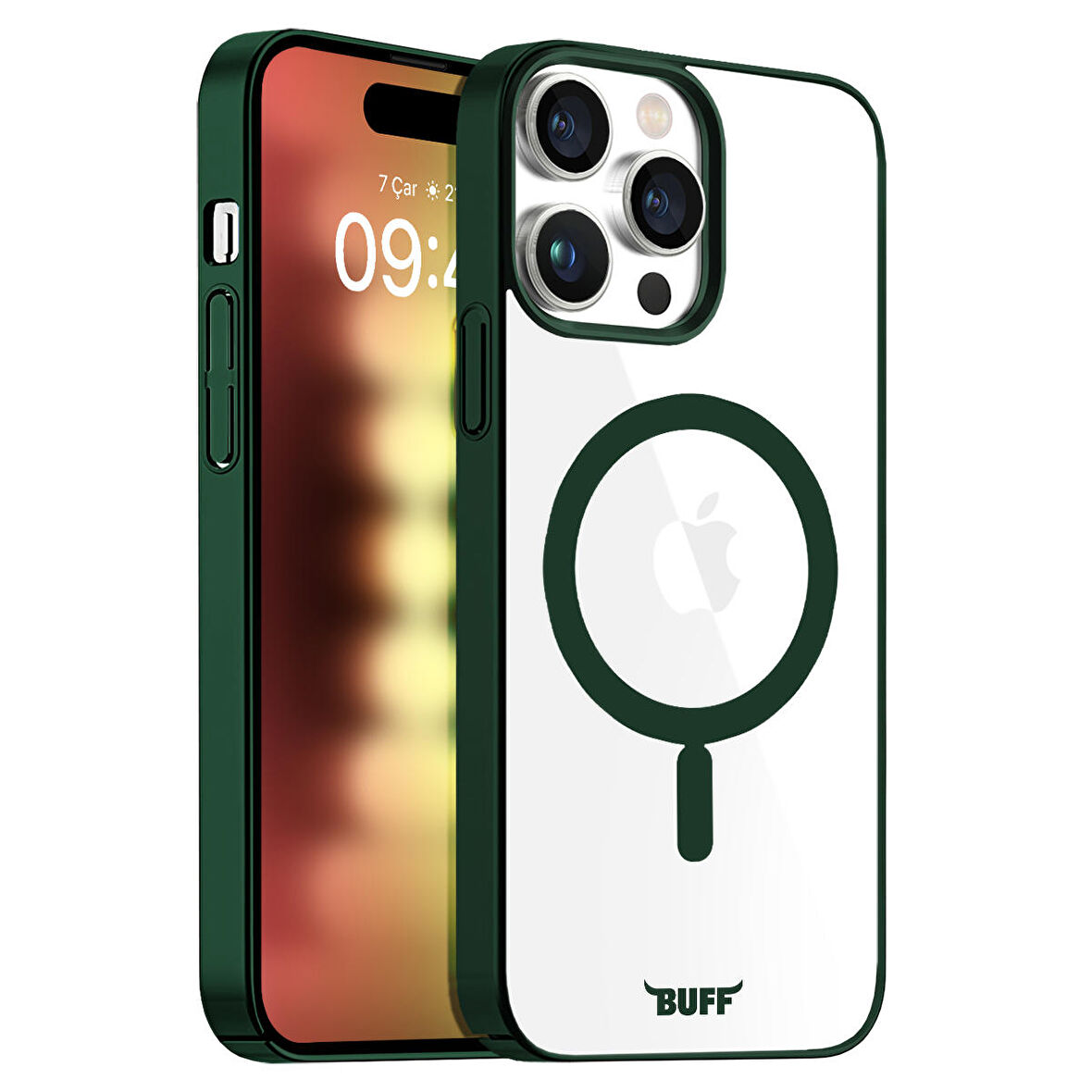 Buff iPhone 15 Pro MagSafe Slim Fit Kılıf Dark Green