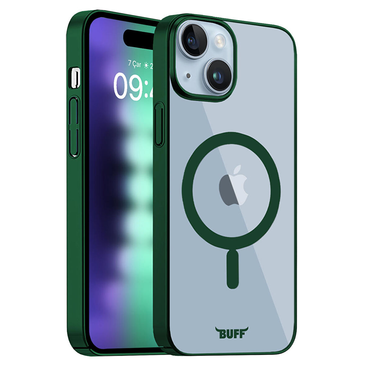 Buff iPhone 15 Plus MagSafe Slim Fit Kılıf Dark Green