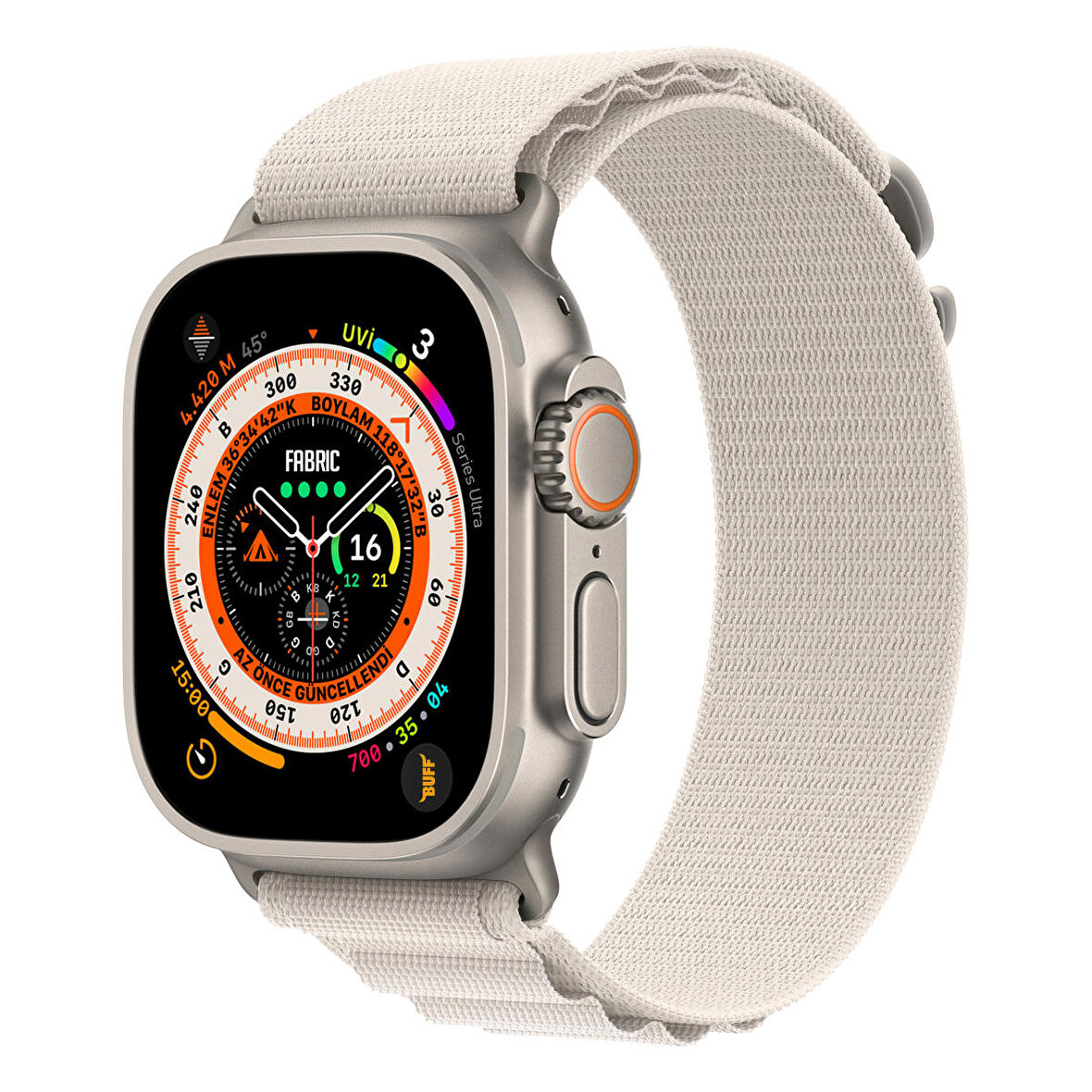 Buff Apple Watch Ultra Fabric Band 49mm Kayış Starlight