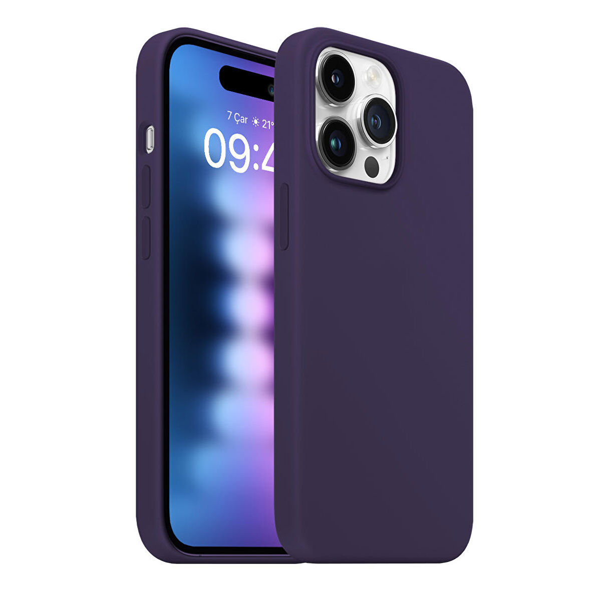 Buff iPhone 15 Pro Max Rubber Fit Kılıf Purple