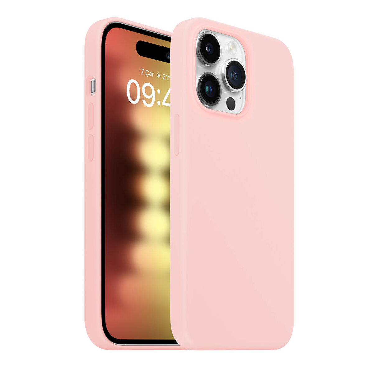 Buff iPhone 15 Pro Rubber Fit Kılıf Pink