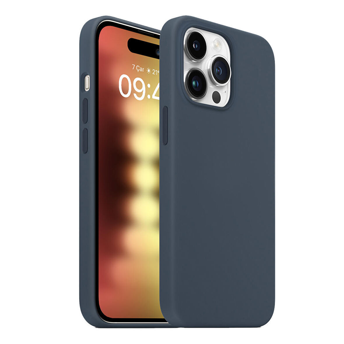 Buff iPhone 15 Pro Rubber Fit Kılıf Storm Blue