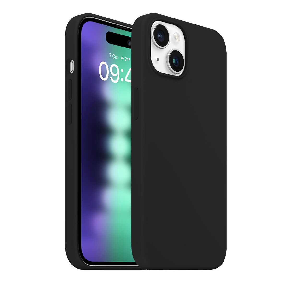 Buff iPhone 15 Plus Rubber Fit Kılıf Black
