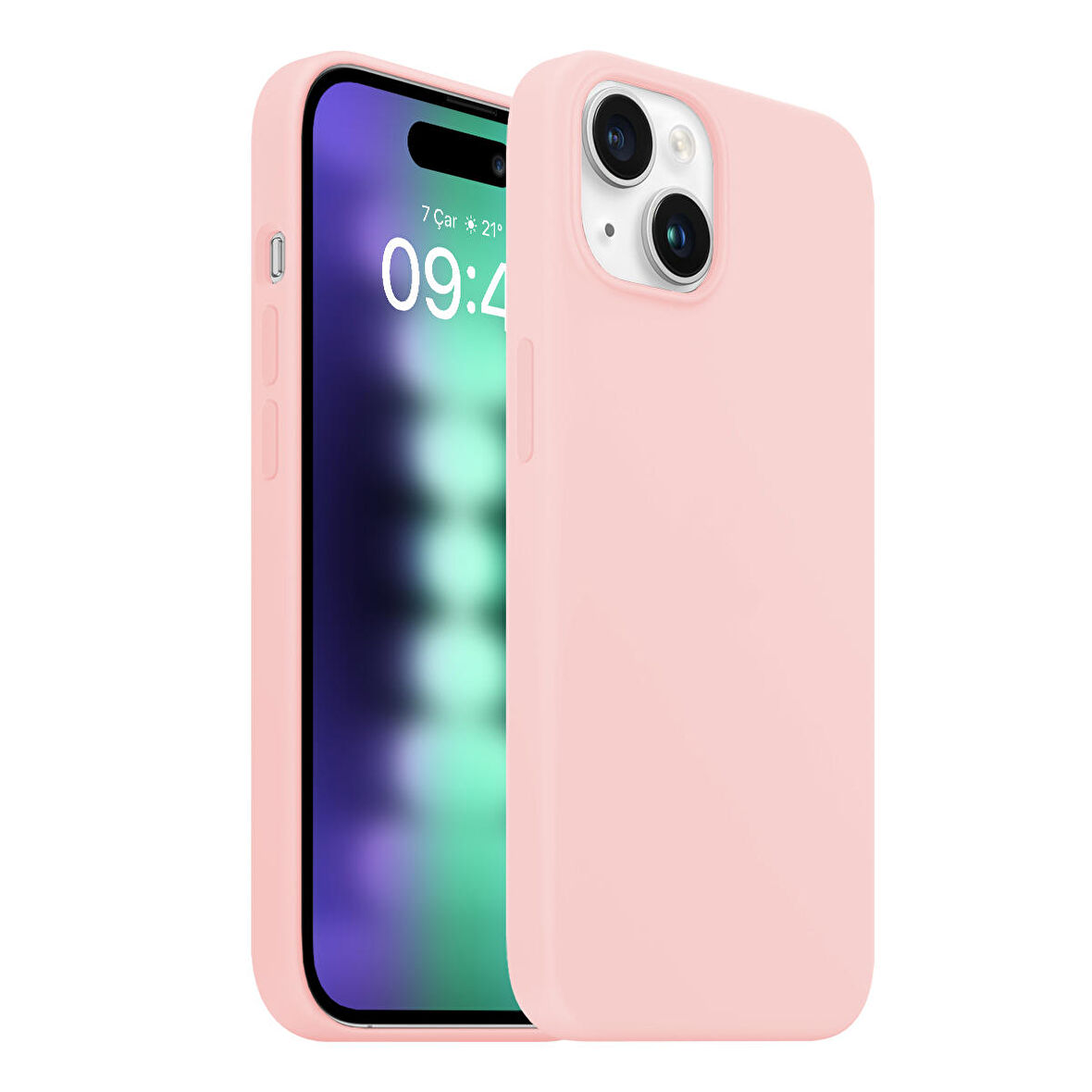 Buff iPhone 15 Plus Rubber Fit Kılıf Pink