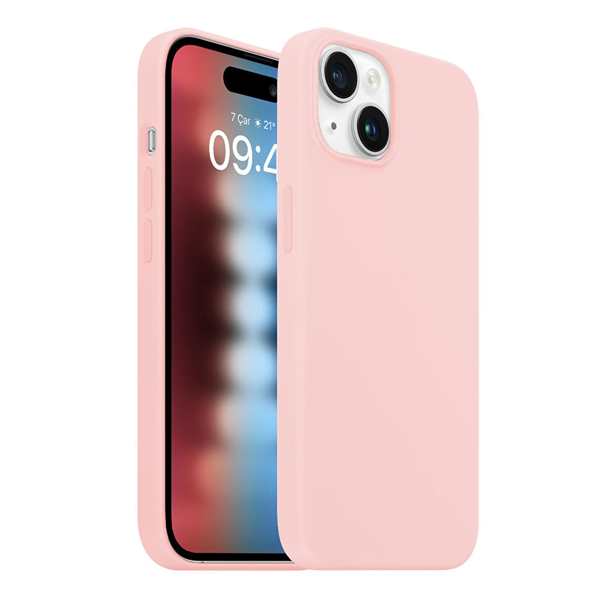 Buff iPhone 15 Rubber Fit Kılıf Pink