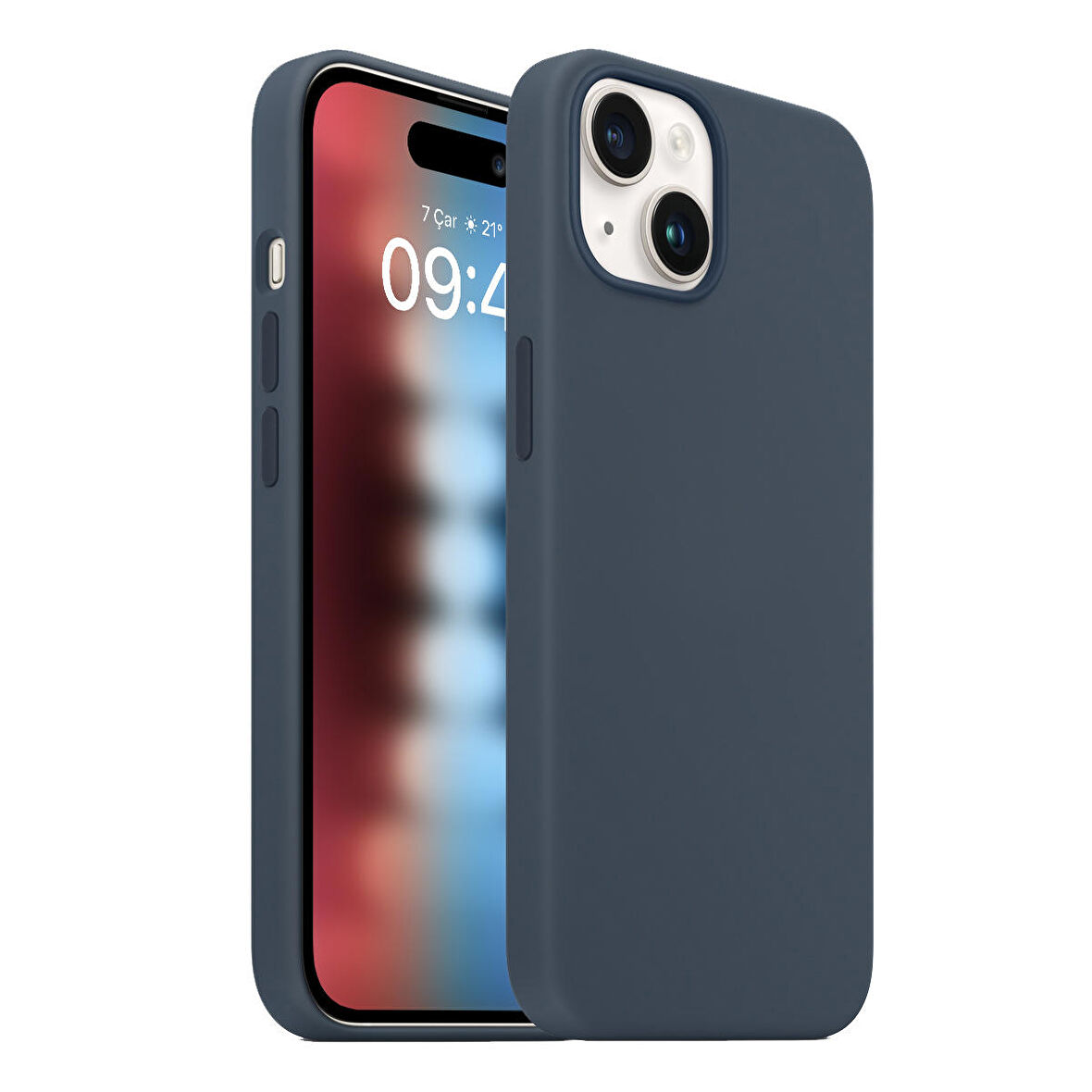 Buff iPhone 15 Rubber Fit Kılıf Storm Blue