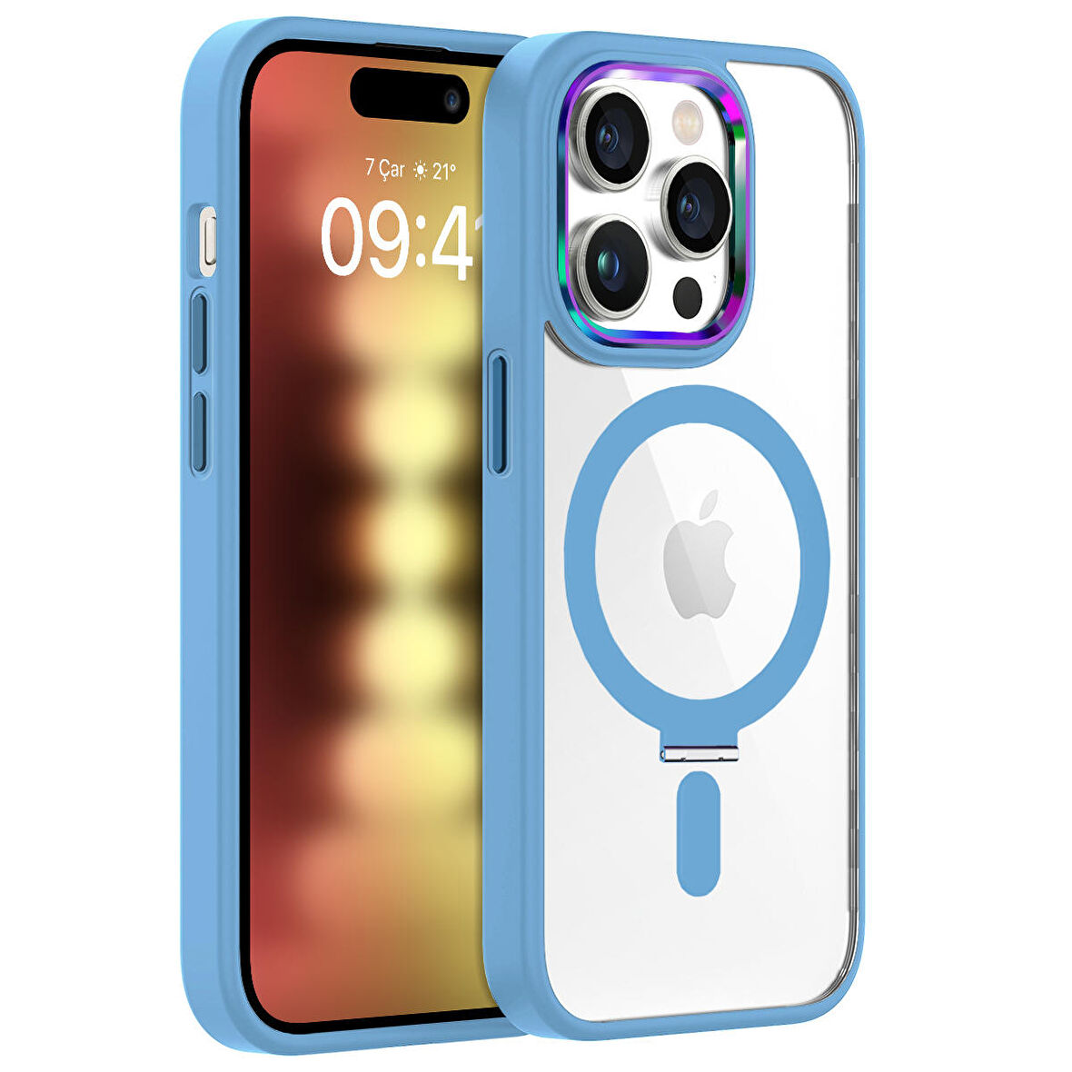 Buff iPhone 15 Pro BumperMag Kılıf Sierra Blue