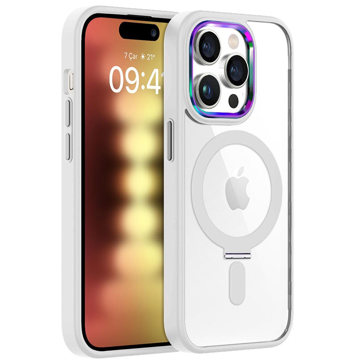 Buff iPhone 15 Pro BumperMag Kılıf White