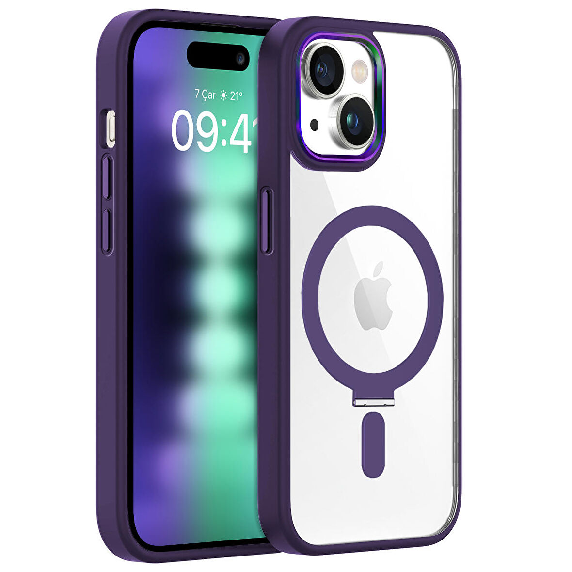 Buff iPhone 15 Plus BumperMag Kılıf Purple